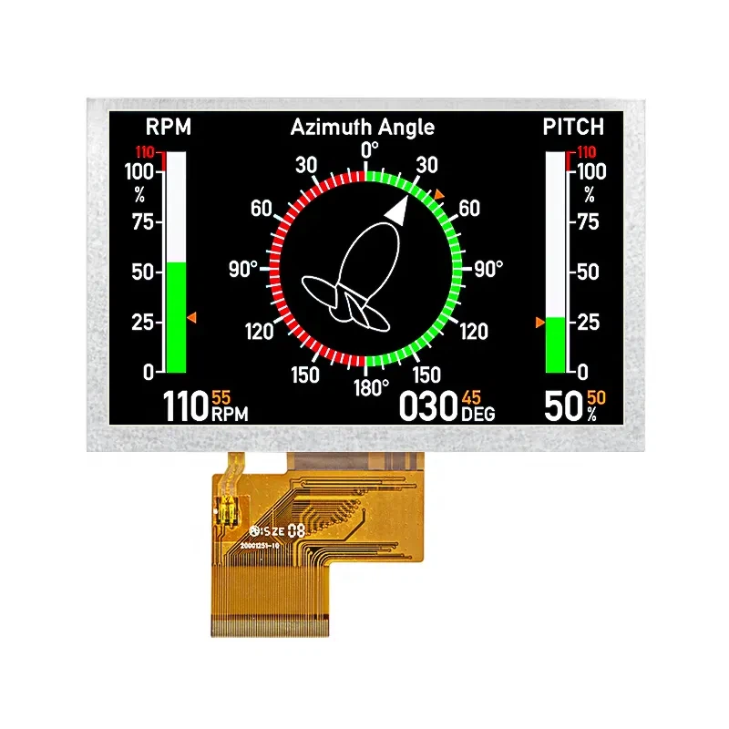 Brugerdefineret 5 tommer Tft LCD-panelskærm 50-pin RGB-interface 800*480